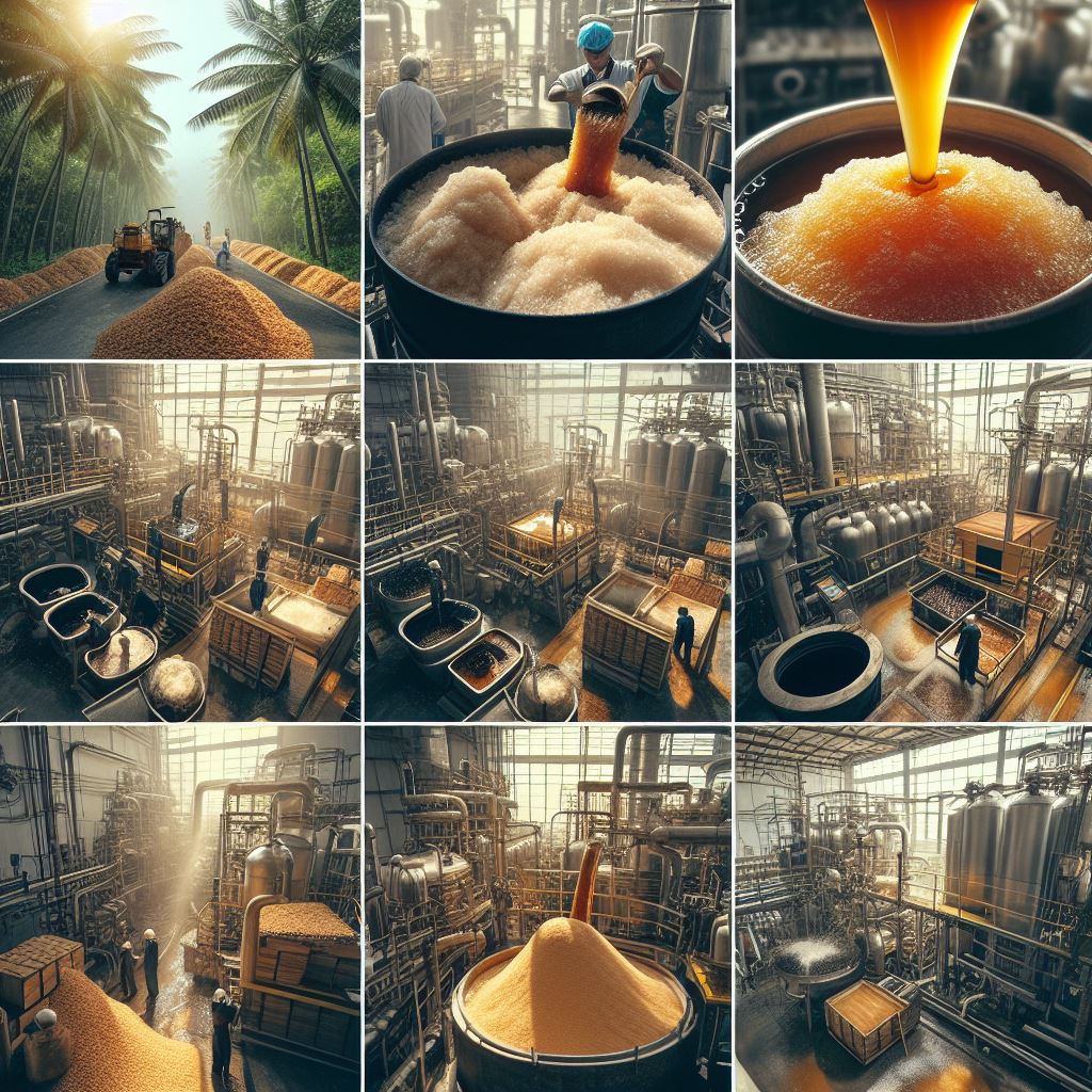 molasses being produced in a factory