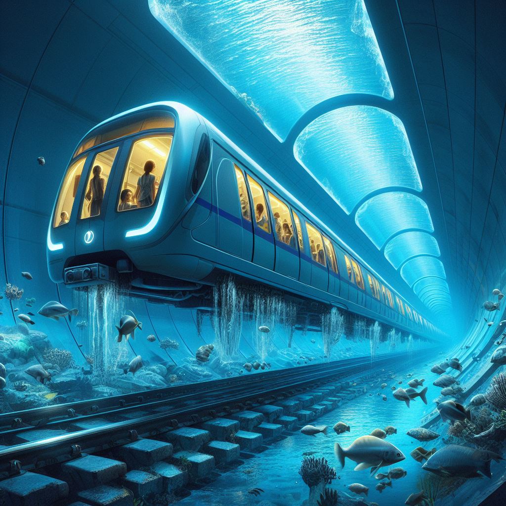 underwater metro train project - For representation purposes only
