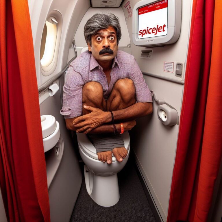 During a SpiceJet flight from Mumbai to Bengaluru, a male passenger found himself stuck inside the lavatory for almost the entire journey