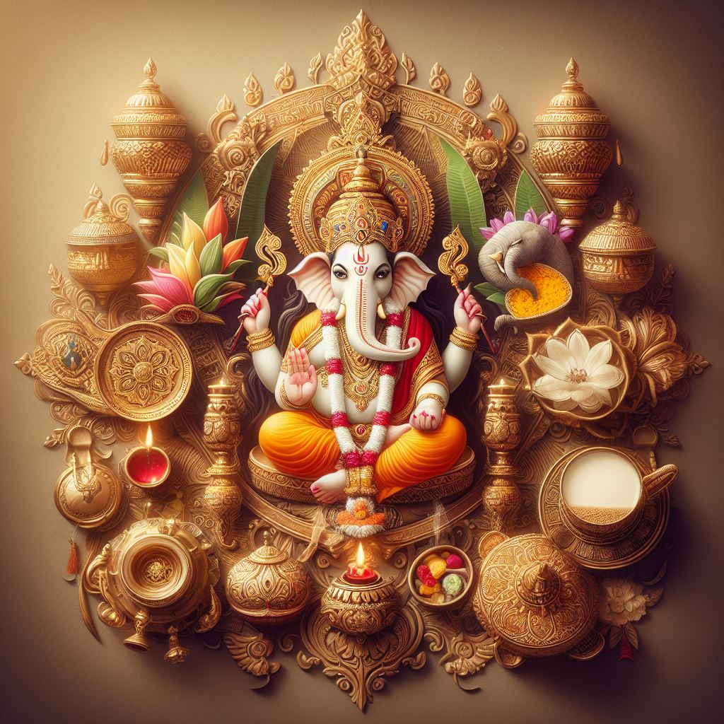 Ganesh Ambika puja, Varun puja, Matrika puja, Brahmin Varan, and Vastu puja mark the formal initiation of rituals.