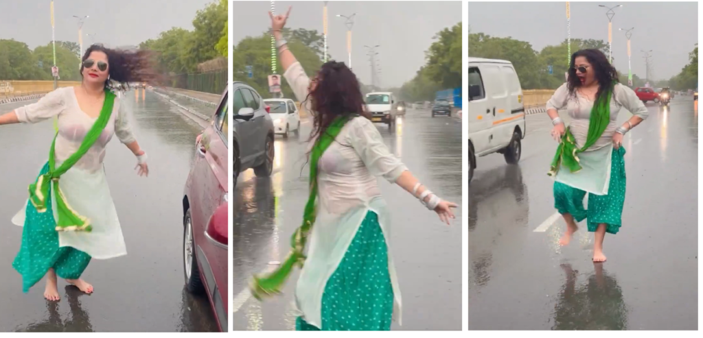 woman dance on road