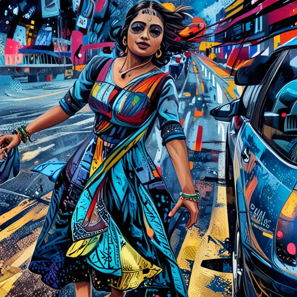 woman dance on road