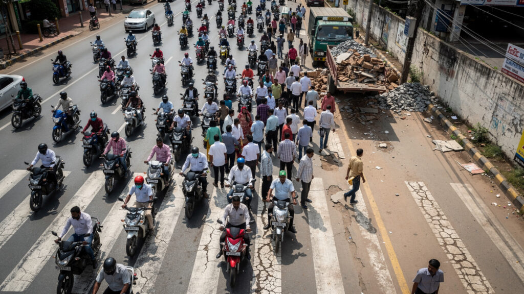 Cyberabad Faces Escalating Road Safety Crisis: 829 Crashes Reported by March 2026 3 a high resolution realistic street level photograp