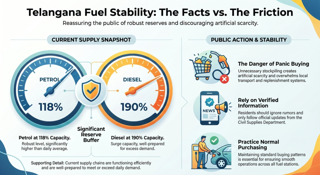 Telangana Fuel Supply: Why There is No Need to Rush to the Pumps 2 telangana panic buying