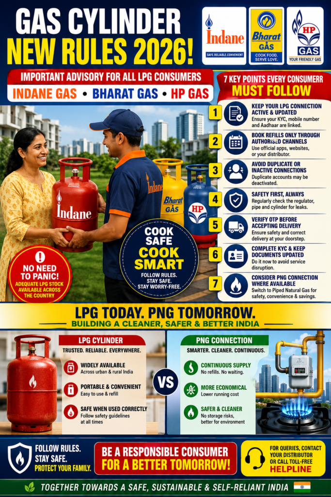 Gas Cylinder New Rules 2026: LPG to PNG 1 Gas Cylinder New Rules: What Every LPG Consumer Must Know About the Latest Advisory