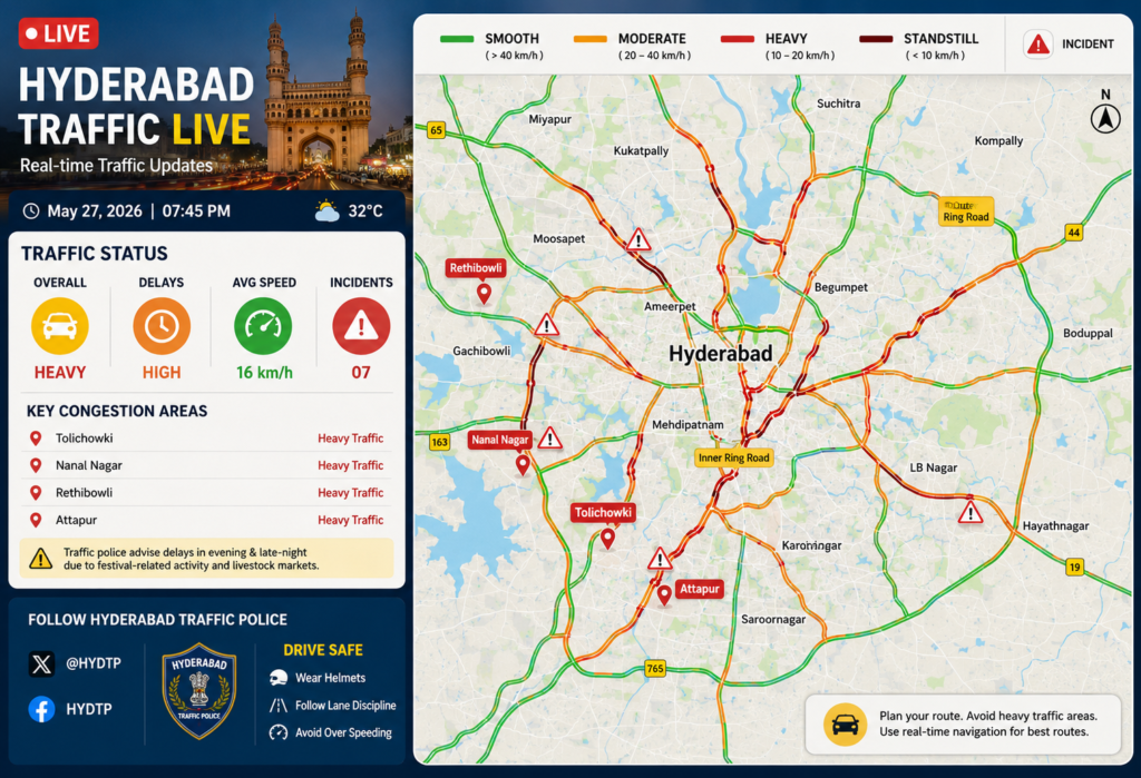 Live traffic in Hyderabad Hyderabad live traffic update