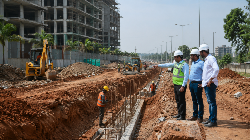 Today ₹1500 Crore Malkajgiri Development Projects Launch at 7pm 1 Infrastructure development work underway in the Malkajgiri Municipal Corporation region.