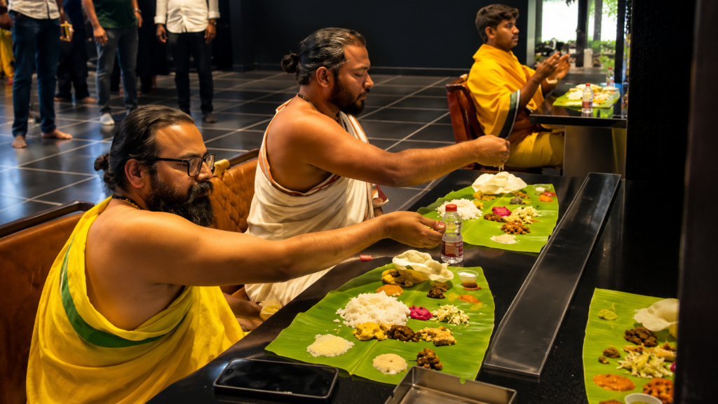 Traditional meal in a modern canteen