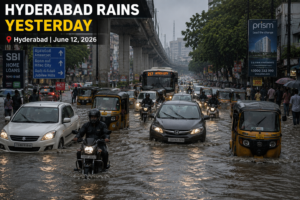 Hyderabad Rains Paralyze Streets with Waterlogging Hyderabad Rains Paralyze Streets